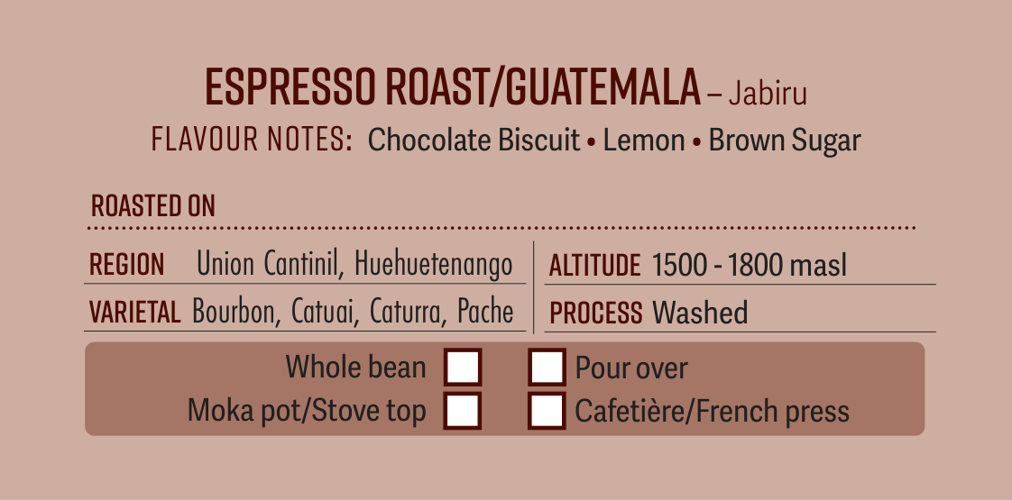 Applecross Roastery Espresso Roast/ Guatemala Jabiru