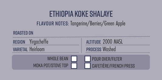 Ethiopia Koke Shalaye Single Origin Coffee Beans 250g