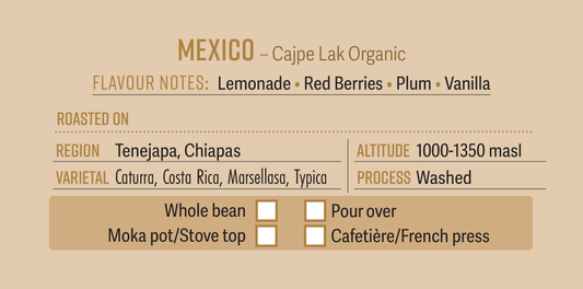 Mexico Cajpe Lak Organic Single Origin Coffee Beans